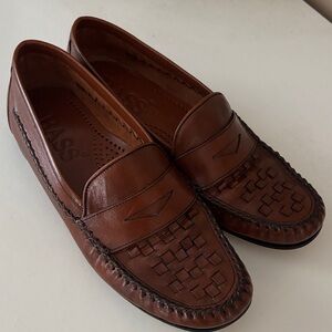 Bass Men's Woven Leather Loafers - Rich Brown
